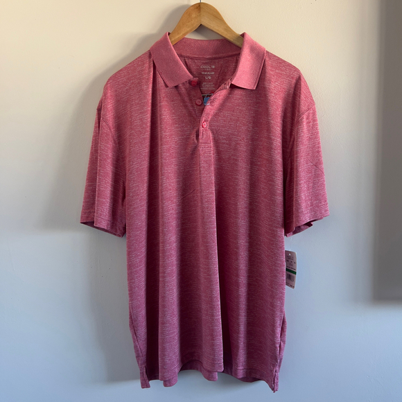 Haggar Cool 18 Tec | Pink Short Sleeve Polo Shirt - Picture 1 of 6